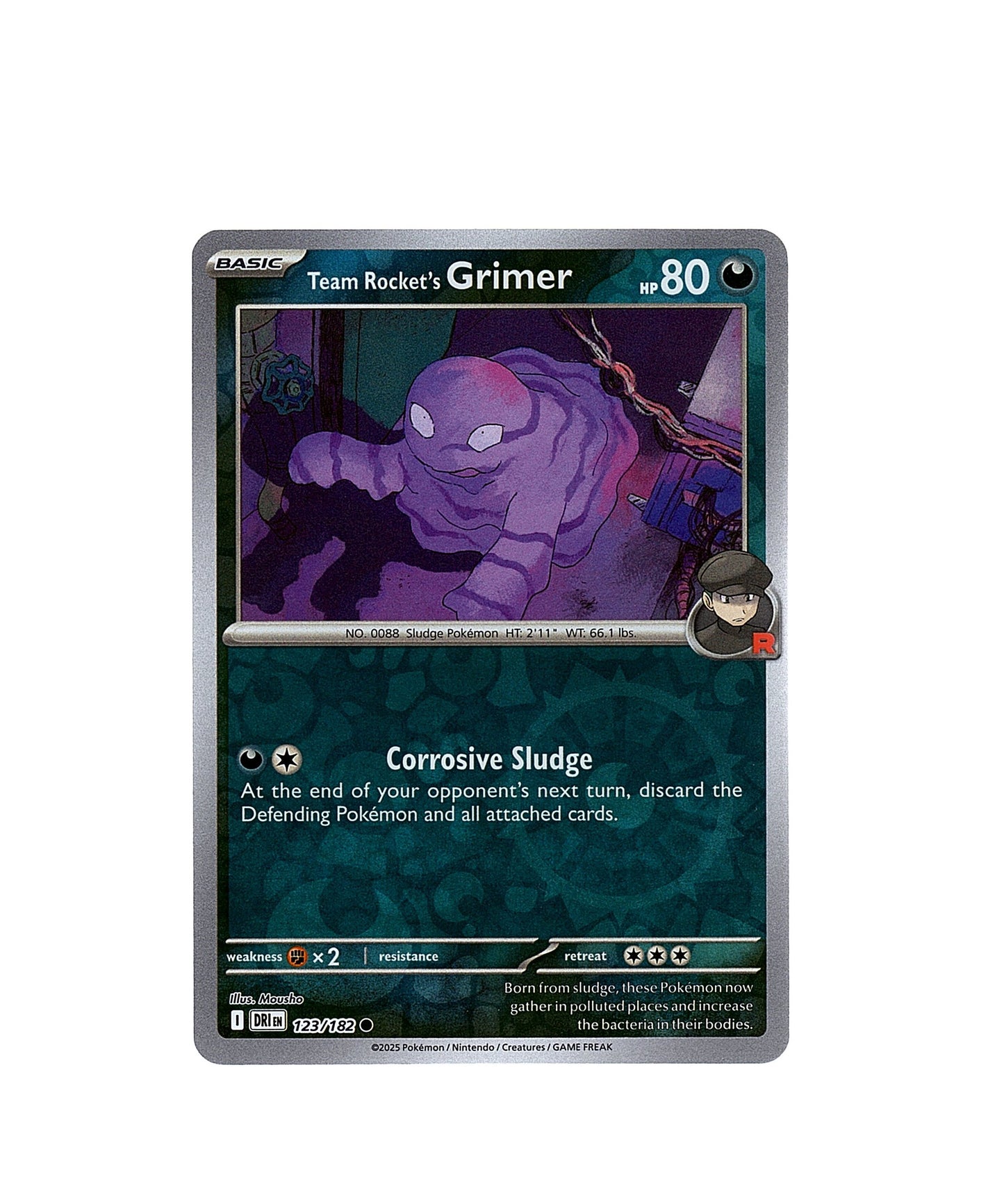 Team Rocket's Grimer 123/182 - Destined Rivals (Reverse Holo) Pokemon Card NM