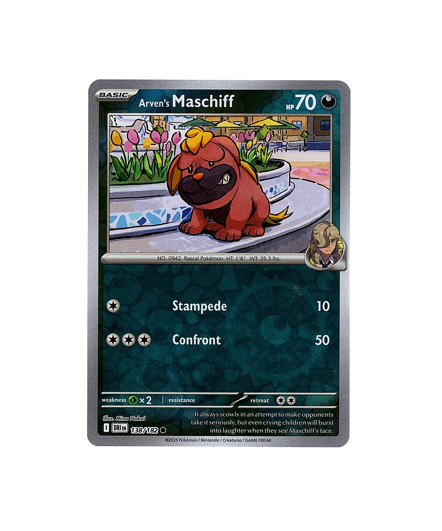 Arven's Maschiff 138/182 - Destined Rivals (Reverse Holo) Pokemon Card NM