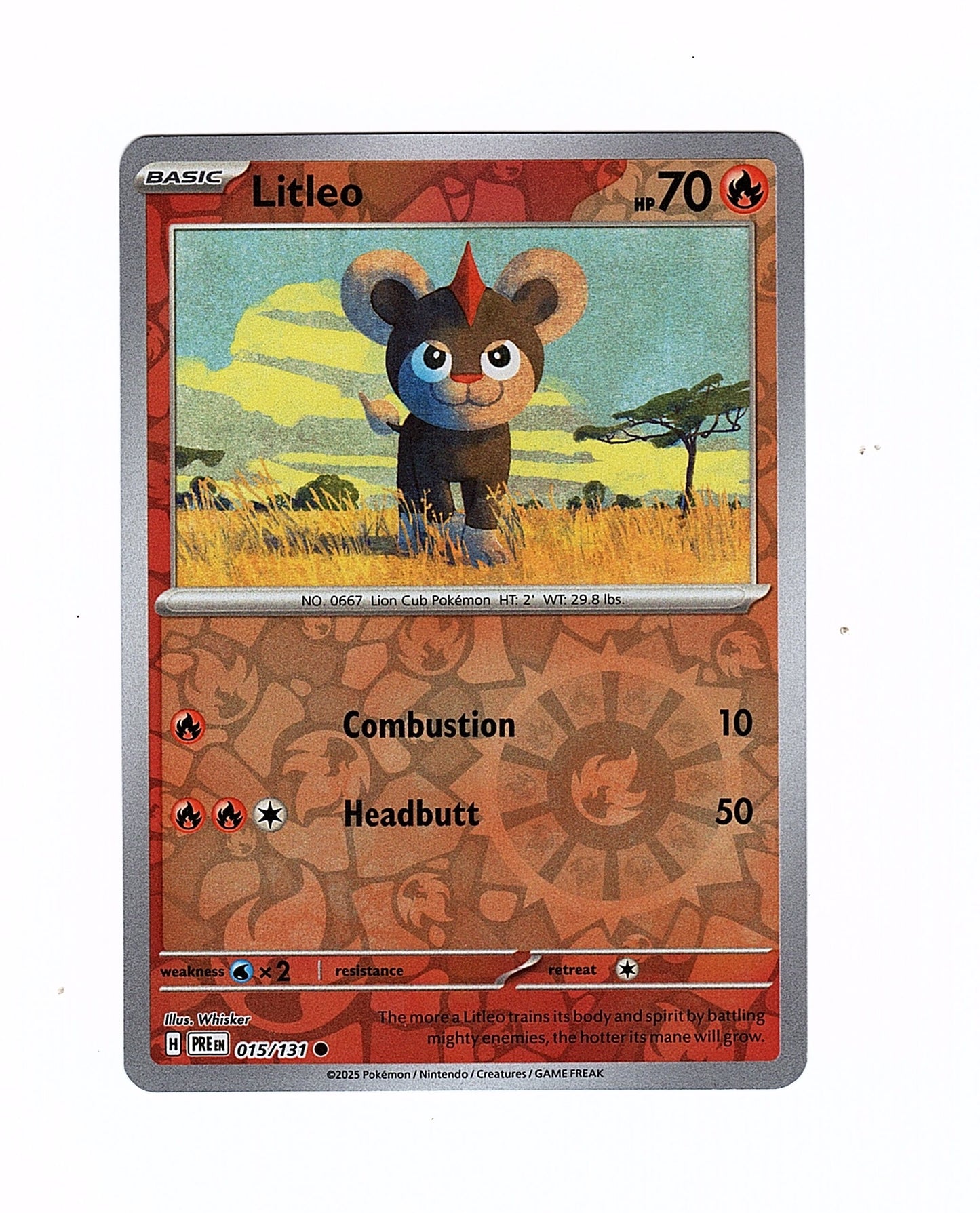 Pokemon: Litleo 015/131 - Prismatic Evolution (Reverse Holo) NM