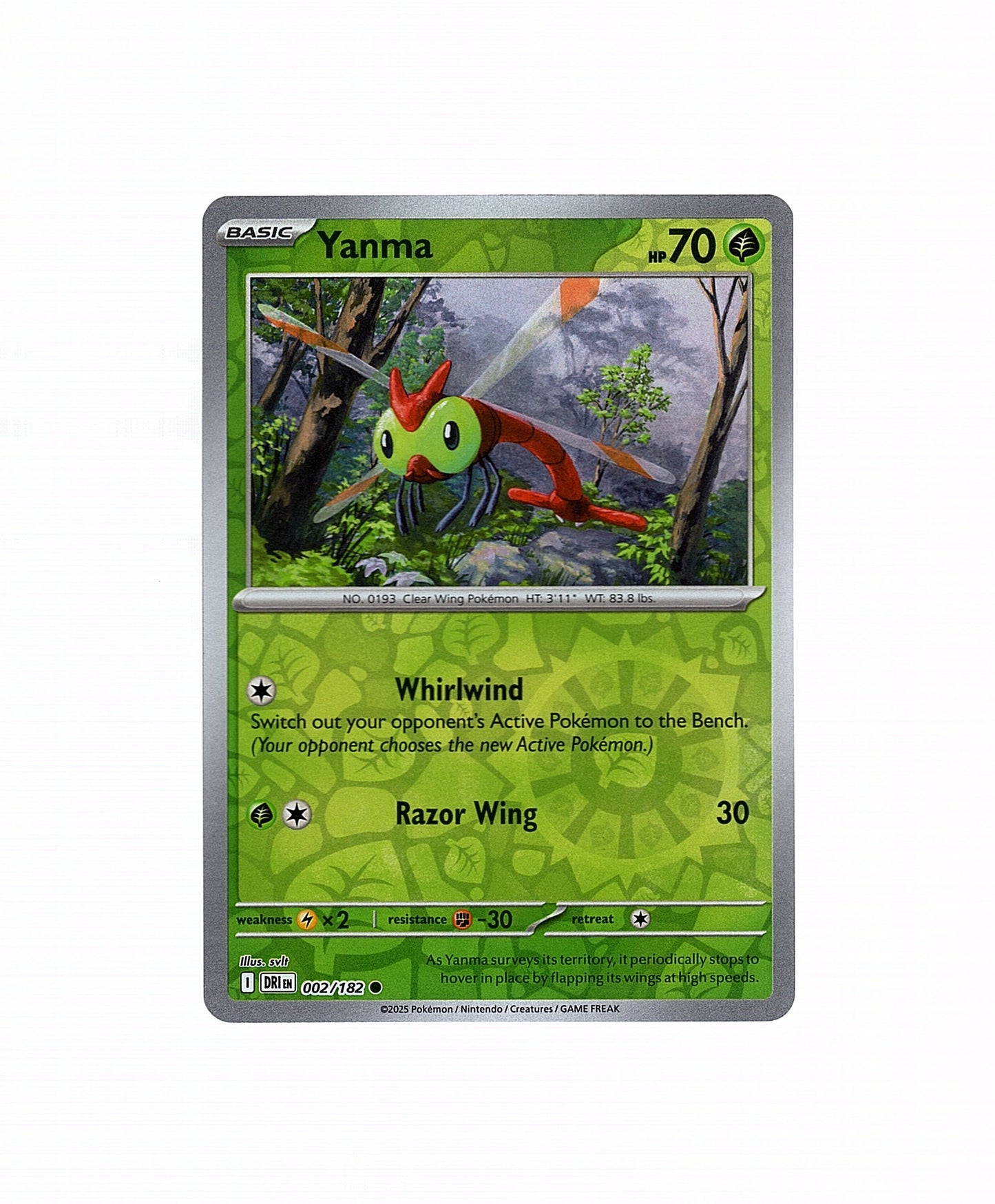 Yanma 002/182 - Destined Rivals (Reverse Holo) - Pokemon Card NM