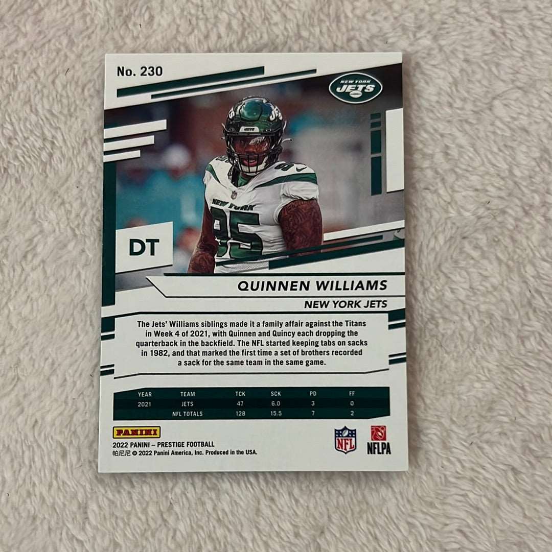 Quinnen Williams #230 - 2022 Panini Prestige (Jets)
