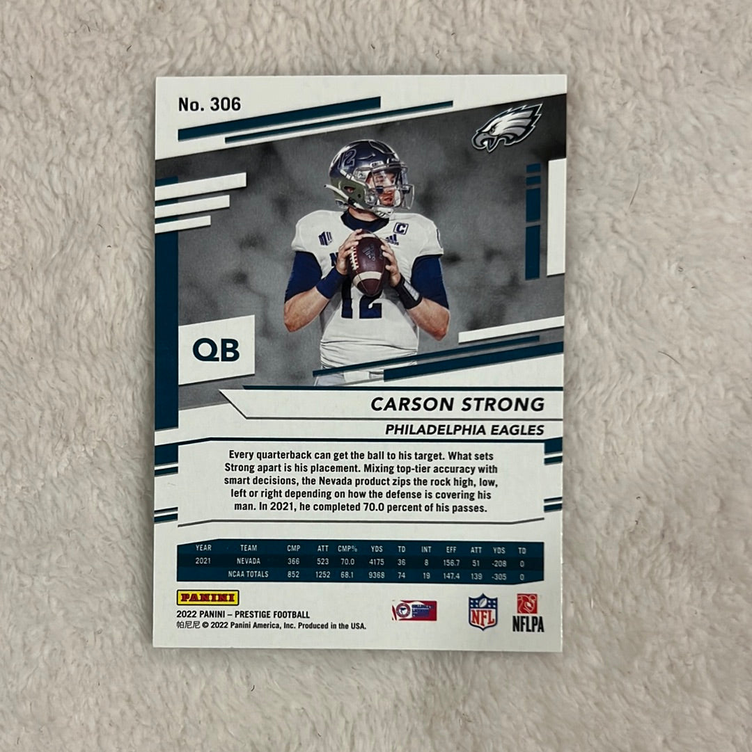 Carson Strong #306 - 2022 Panini Prestige RC (Eagles)