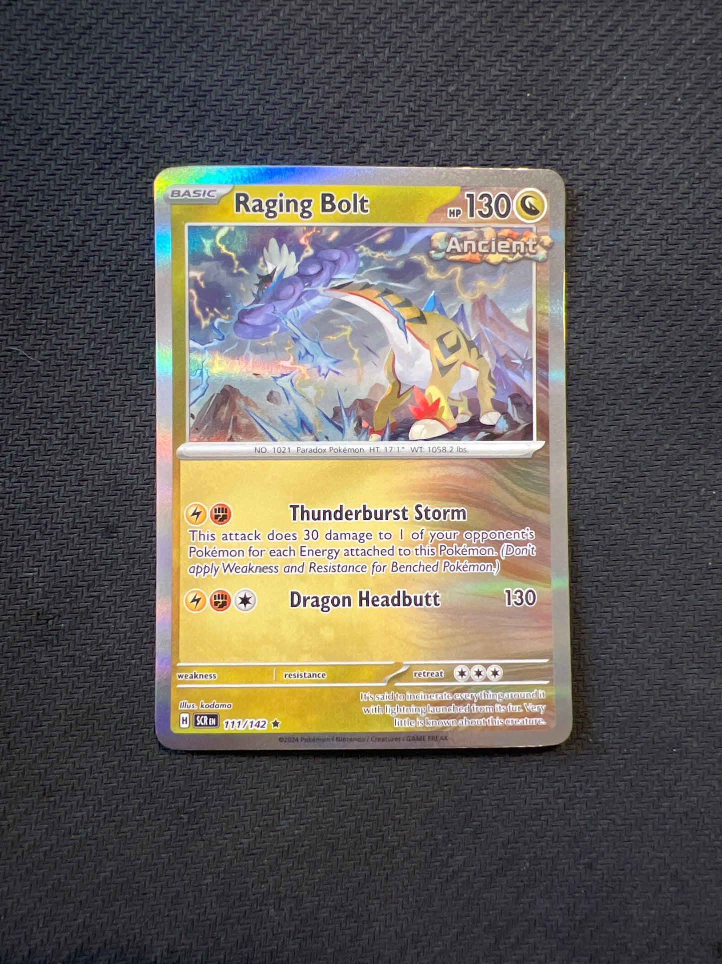 Pokemon: Pokemon: Raging Bolt 111/142 - Stellar Crown (Holo-Rare) NM