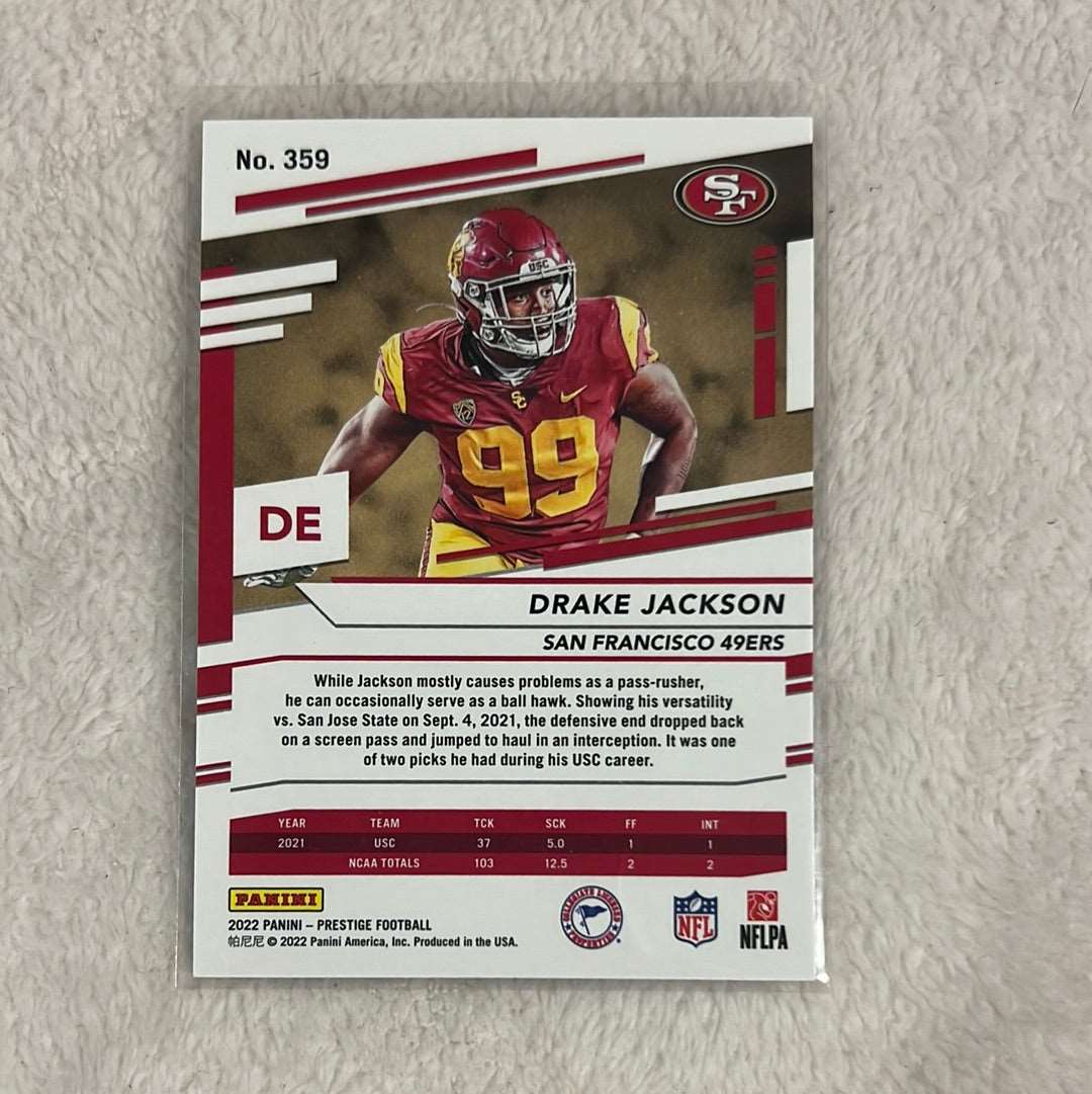 Drake Jackson #359 - 2022 Panini Prestige RC (SF 49ers)