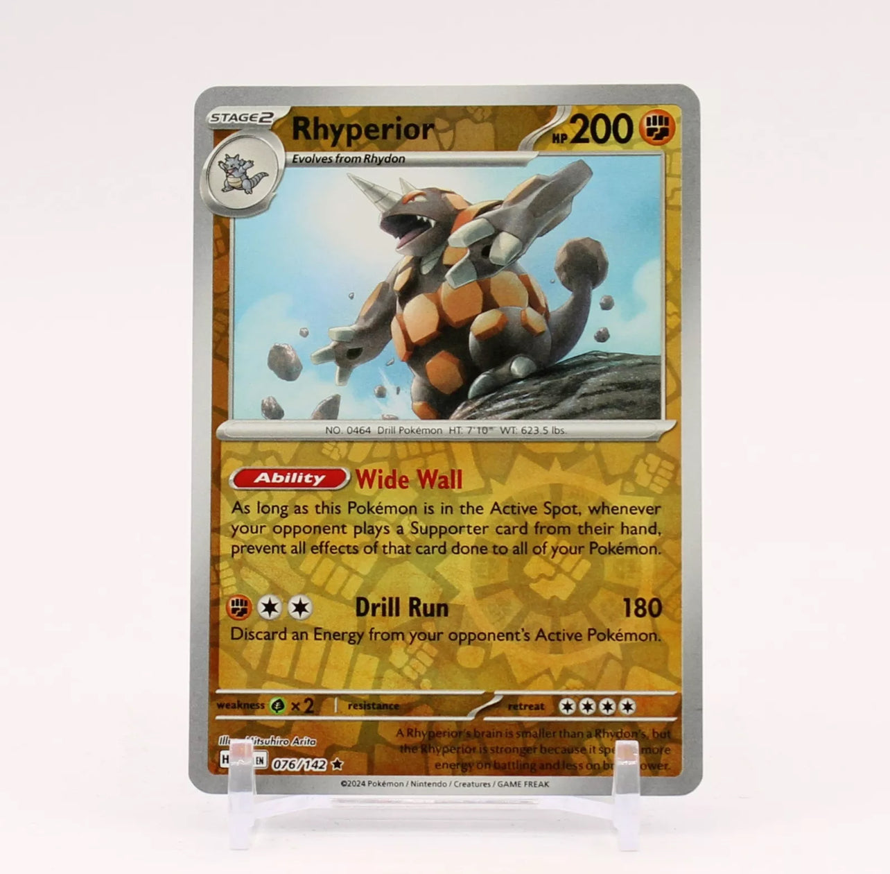 Pokemon: Rhyperior 076/142 - Stellar Crown (Reverse Holo Rare) NM