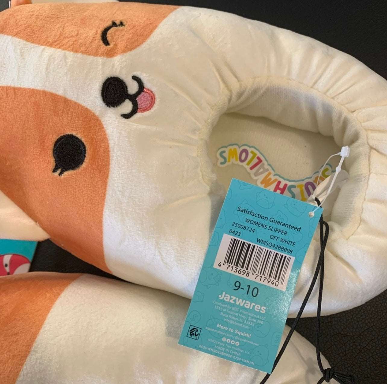 SQUISHMALLOW Regina Corgi SLIPPERS KELLYTOY Plush Dog Rare Adult Size Women