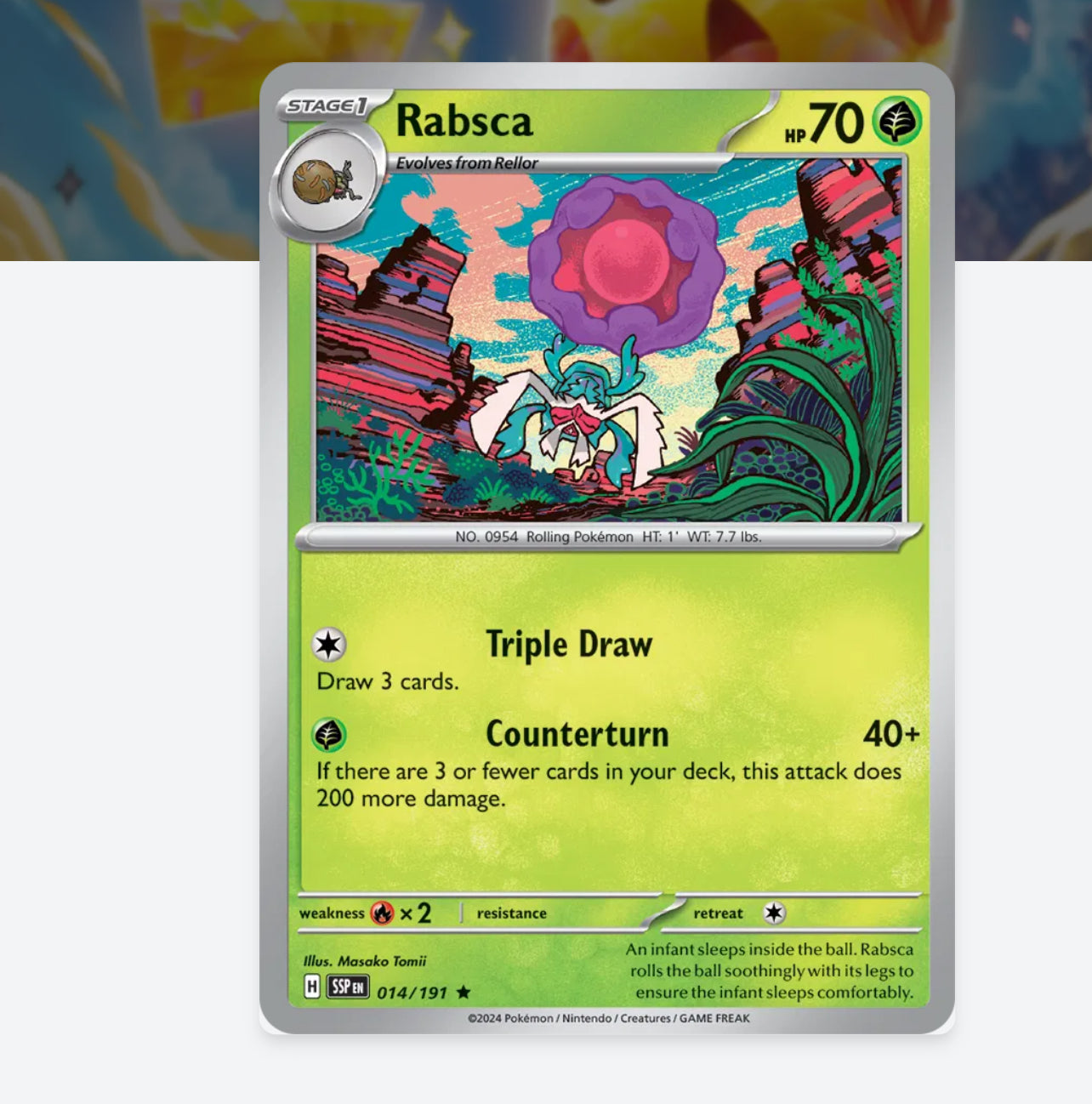 Pokemon: Rabsca 014/191 - SV08: Surging Sparks (Holo-Rare) NM