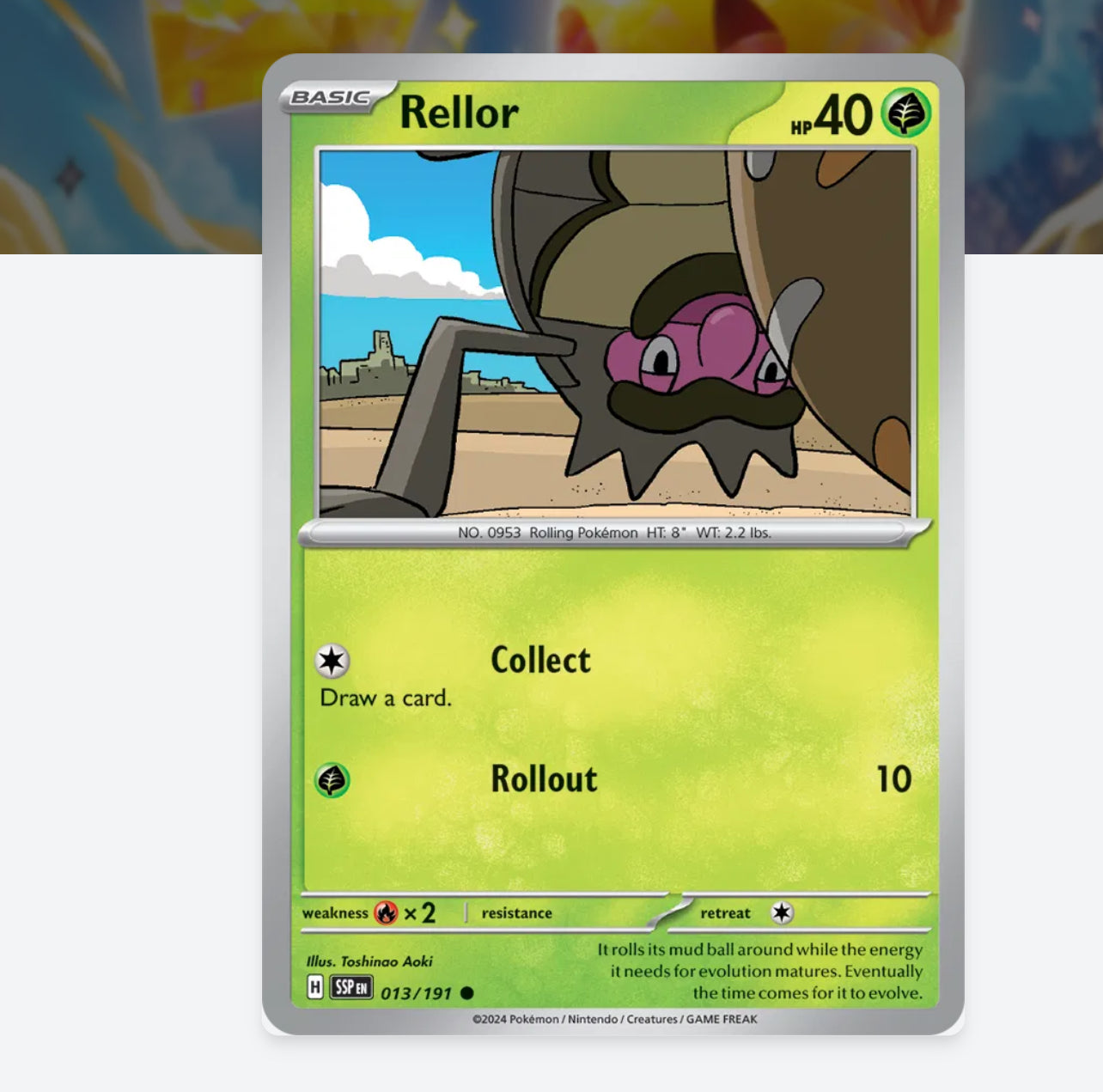 Pokemon: Rellor 013/191 - SV08: Surging Sparks (Non-Holo) NM