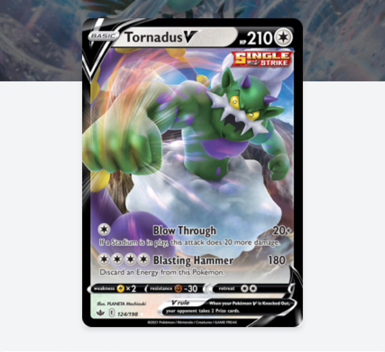 Tornadus V 124/198 - Chilling Reign