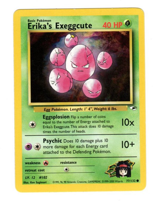 Erika's Exeggcute 077/132 - Gym Heroes - Regular (Non-Holo Common) Pokemon Card - LP