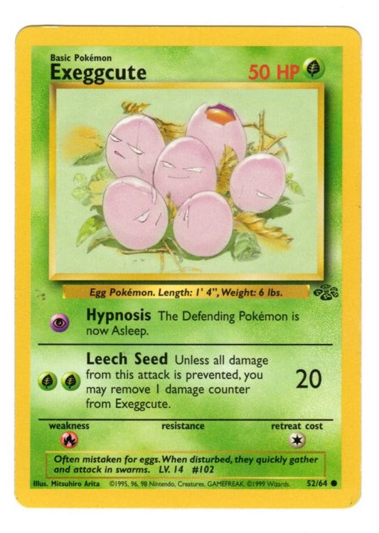Exeggcute 52/64 Jungle Regular (Non-Holo) Pokemon Card - LP