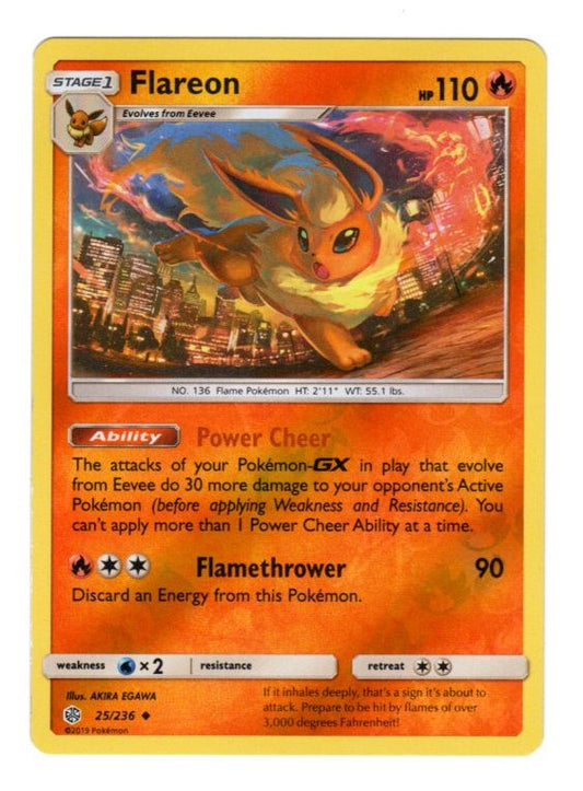 Flareon 25/236 Sm-Cosmic Eclipse (Reverse Holo) Pokemon - NM