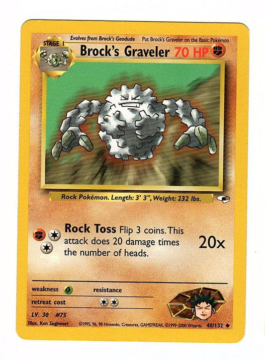 Brock's Graveler 040/132 Gym Heroes-Unlimited Edition Regular (Non-Holo) LP