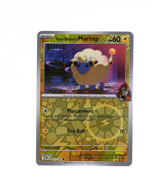 Team Rocket's Mareep 072/182 Destined Rivals (Reverse Holo) Pokemon Card NM