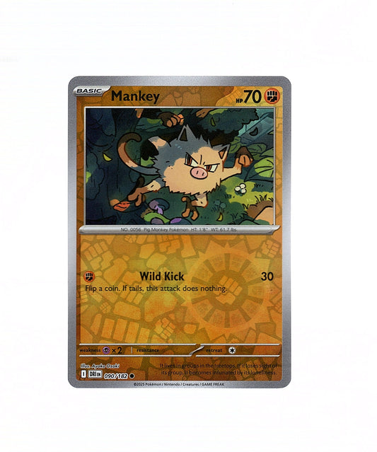 Mankey 090/182 - Destined Rivals (Reverse Holo) Pokemon Card NM