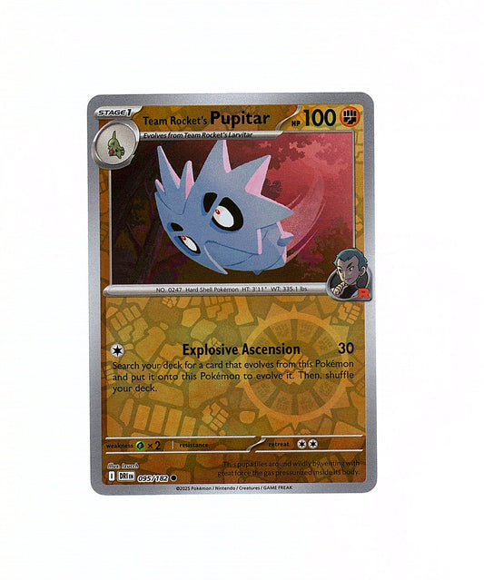 Team Rocket's Pupitar Reverse Holo 095/182 - Destined Rivals - Pokemon Card NM