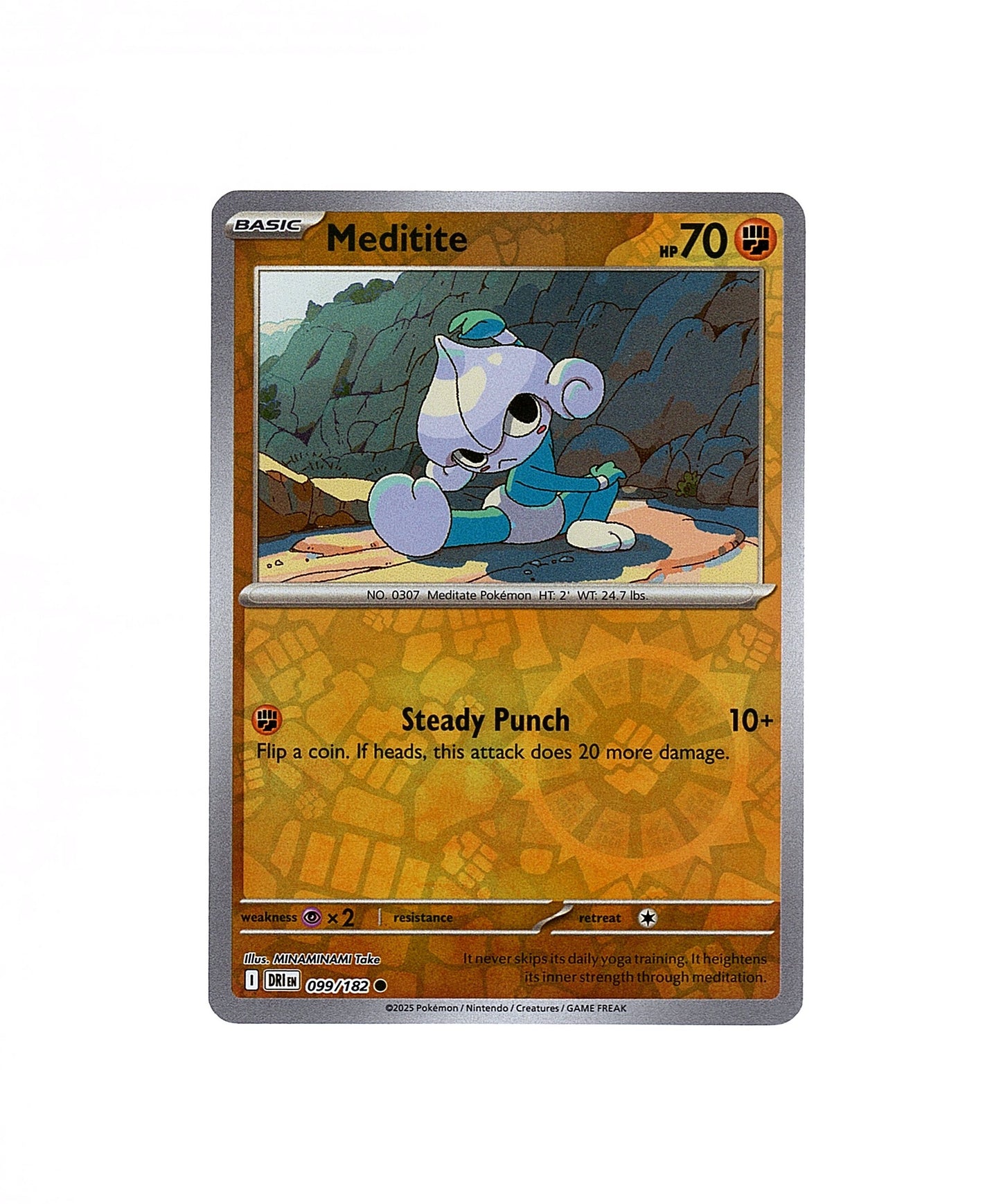 Meditite Reverse Holo 099/182 - Destined Rivals - Pokemon Card NM