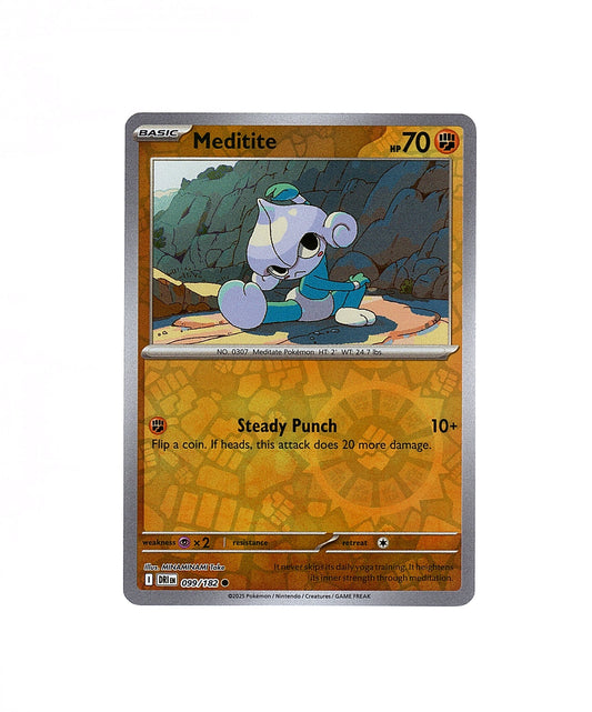 Meditite Reverse Holo 099/182 - Destined Rivals - Pokemon Card NM