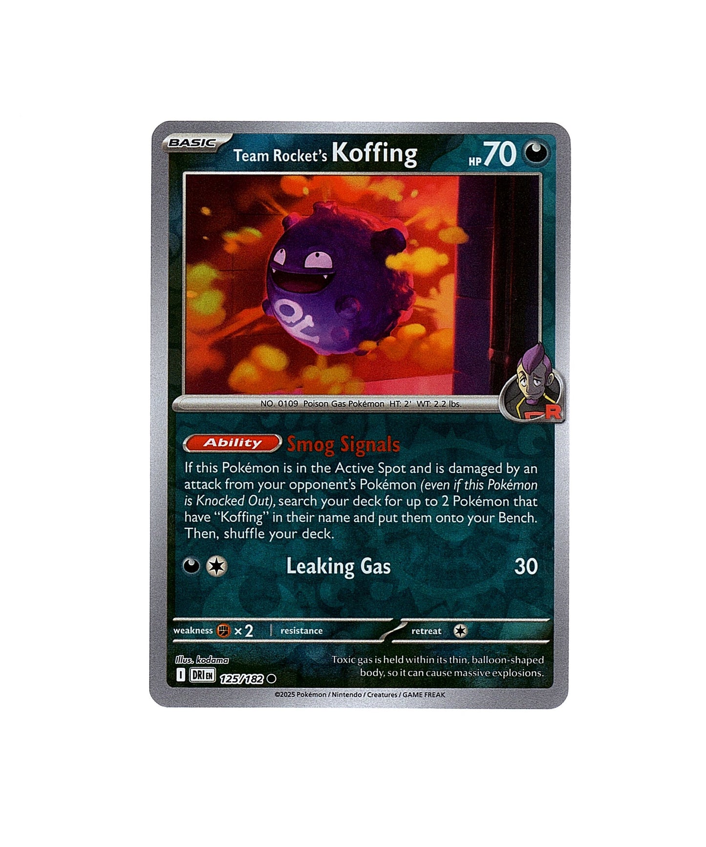 Team Rocket's Koffing 125/182 - Destined Rivals (Reverse Holo) Pokemon Card NM