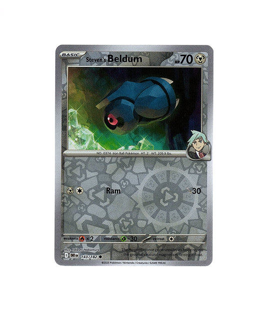 Steven's Beldum 143/182 Destined Rivals (Reverse Holo) Pokemon Card NM