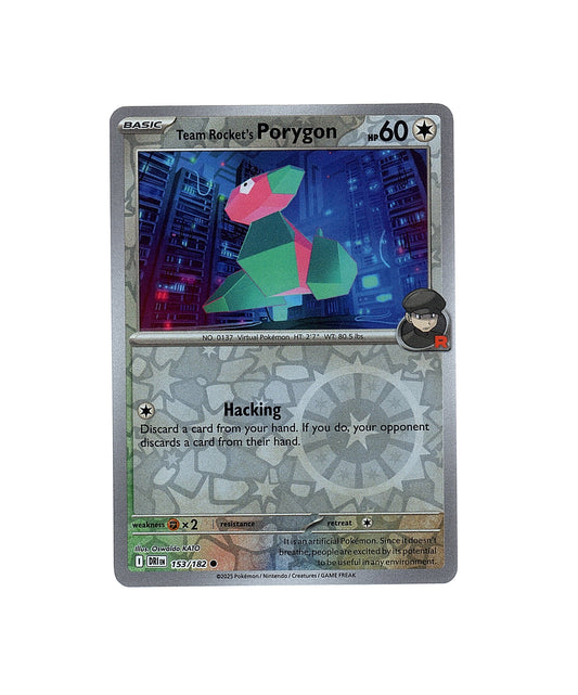 Team Rocket's Porygon 153/182 Destined Rivals (Reverse Holo) Pokemon Card NM