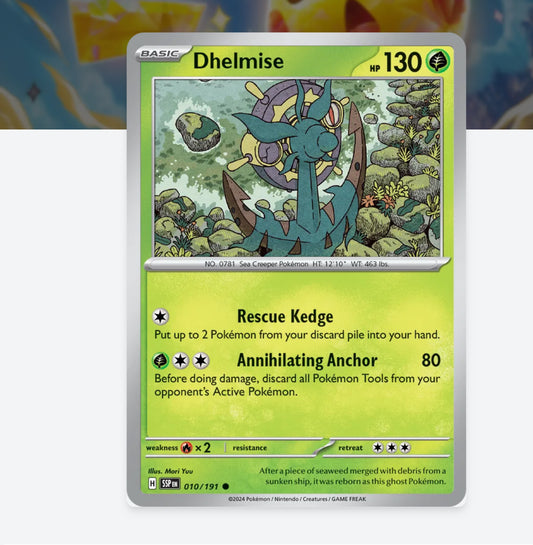 Pokemon: Dhelmise 010/191 - SV08: Surging Sparks (Non-Holo) NM