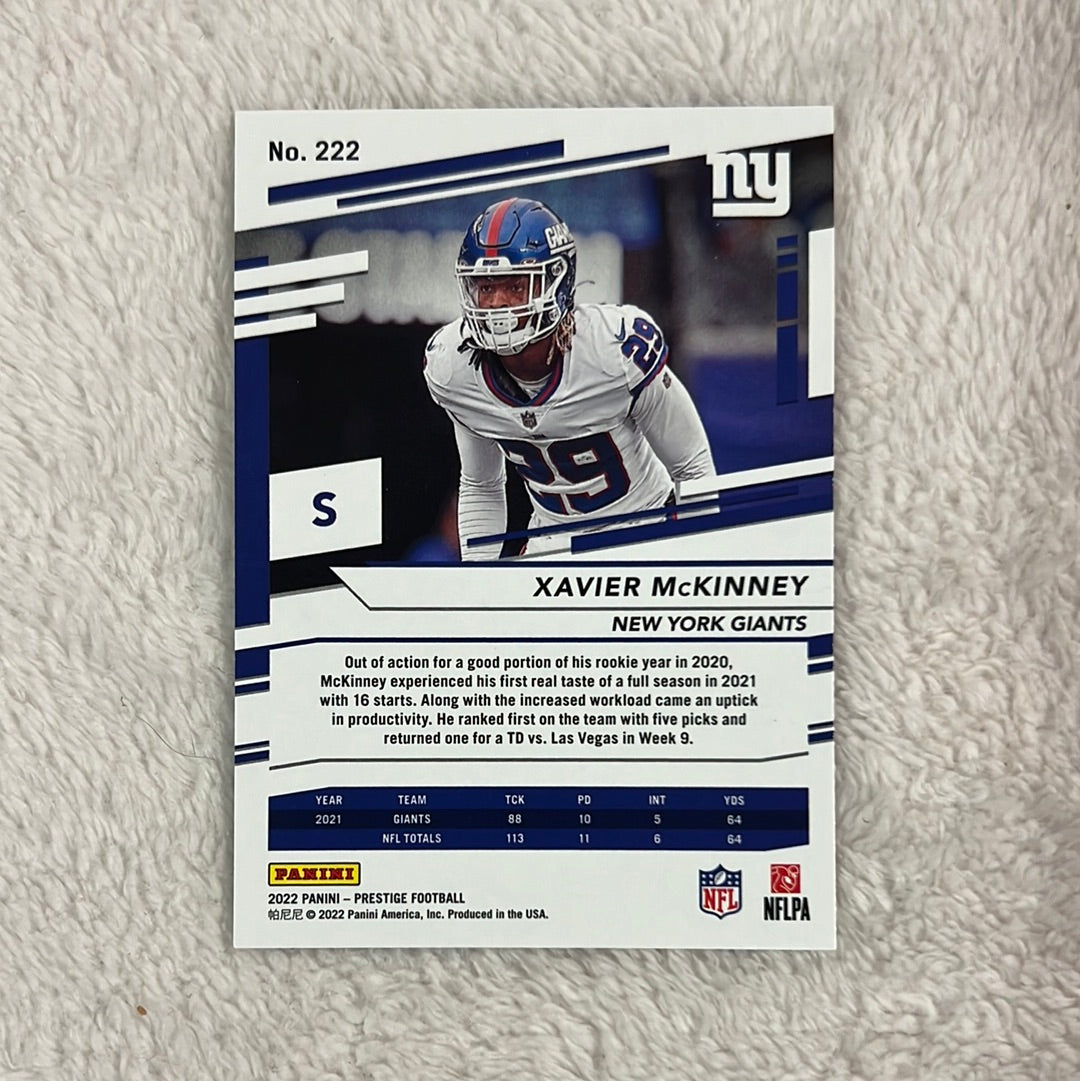 Xavier McKinney #222 - 2022 Panini Prestige (NY Giants)