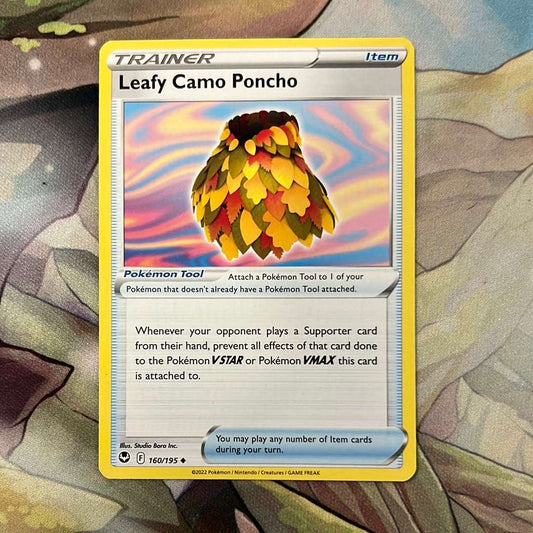 Leafy Camo Poncho 160/195 - Silver Tempest Trainer uncommon (Non-Holo)