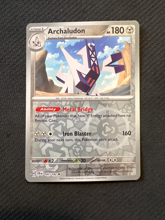 Pokemon: Archaludon 107/142 - Stellar Crown (Reverse Holo Rare) NM