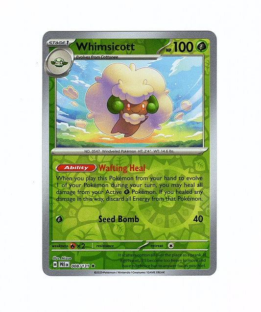 Pokemon: Whimsicott 008/131 - Prismatic Evolution (Reverse Holo Rare) NM