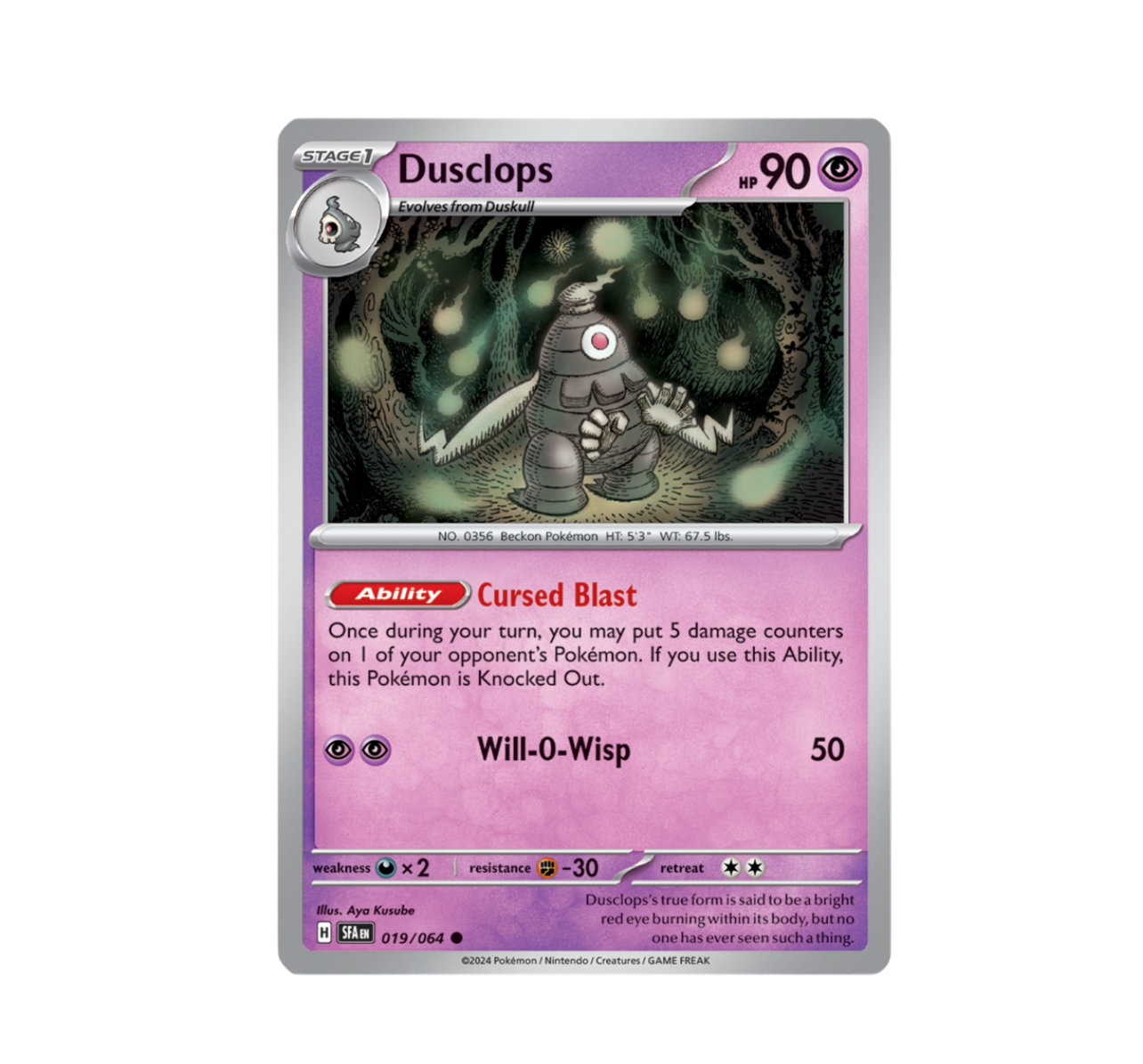 Pokemon: Dusclops 019/064 - Shrouded Fable (Non-Holo) NM