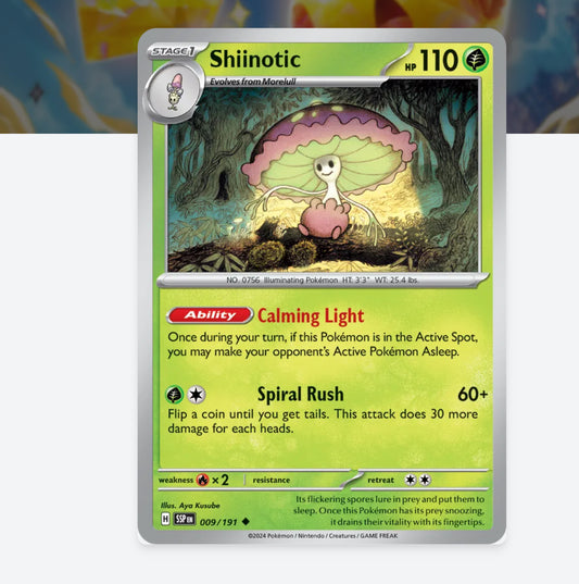 Pokemon: Shiinotic 009/191 - SV08: Surging Sparks (Non-Holo) NM