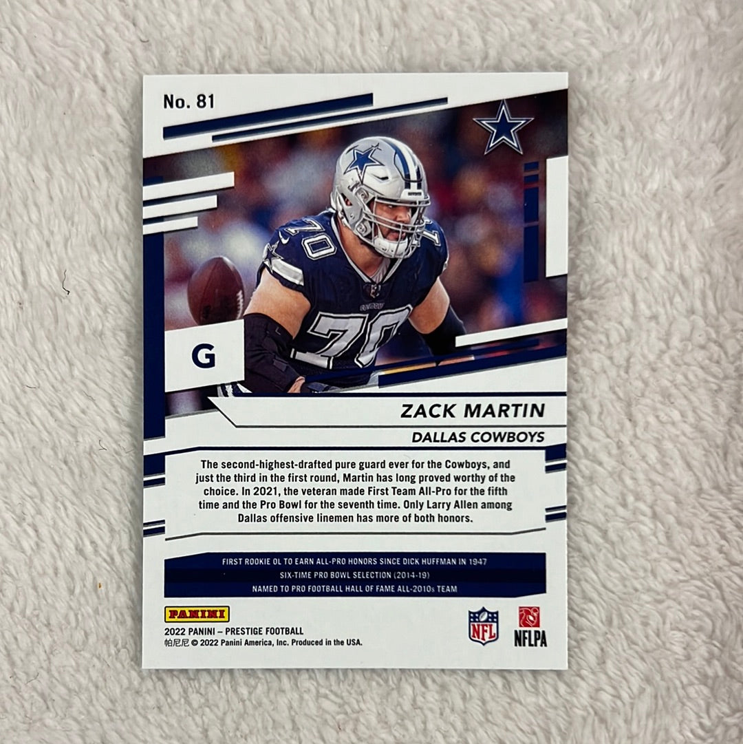 Zack Martin #81 - 2022 Panini Prestige (Dallas Cowboys)