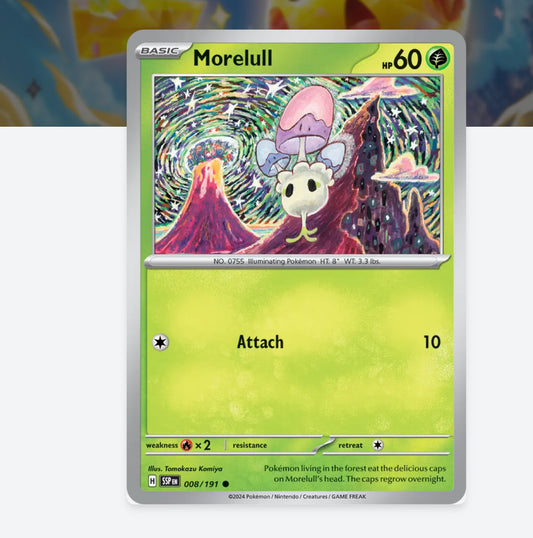 Pokemon: Morelull 008/191 - SV08: Surging Sparks (Non-Holo) NM