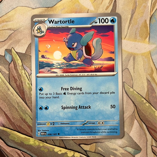 Pokemon: Wartortle 008/165 - SV: 151 uncommon (Non-Holo) NM