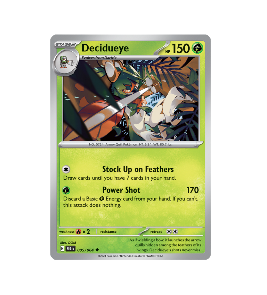 Pokemon: Decidueye 005/064 - Shrouded Fable (Non-Holo) NM