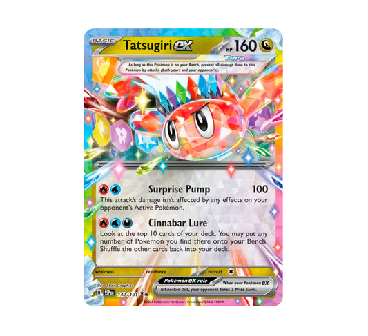 Pokemon: Tatsugiri ex 142/191 - SV08: Surging Sparks (Double Rare) NM