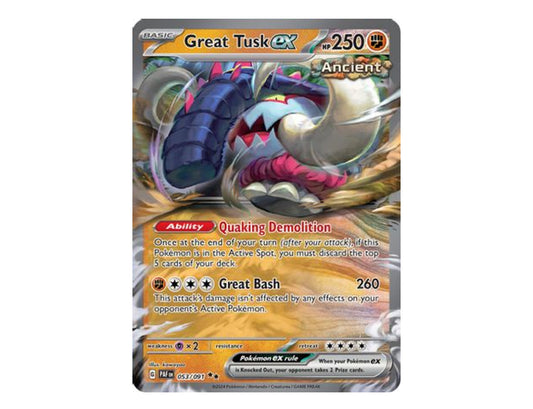 Pokemon: Great Tusk ex 053/091 - Paldean Fates  (Double Rare) NM