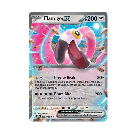 Pokemon: Flamingo ex 160/191 - SV08: Surging Sparks (Double Rare) NM