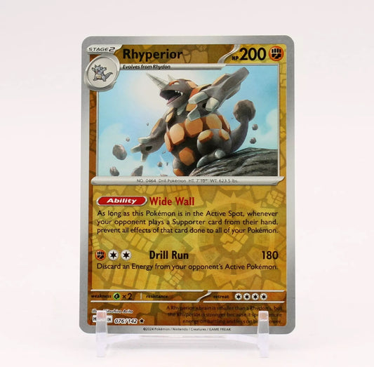 Pokemon: Rhyperior 076/142 - Stellar Crown (Reverse Holo Rare) NM