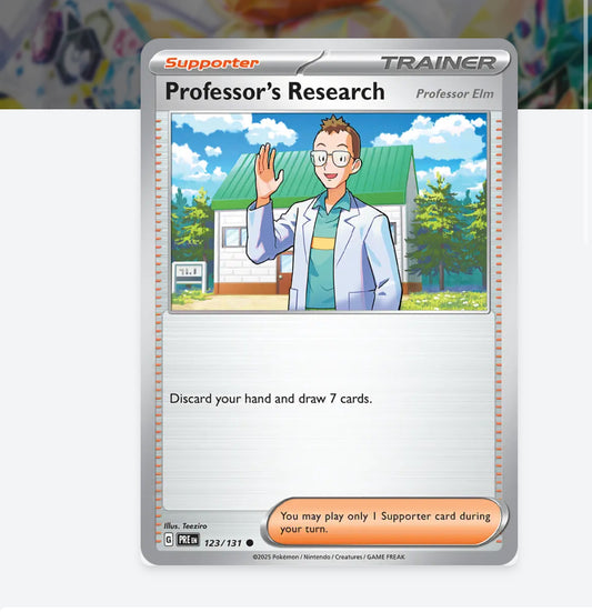 Pokemon: Professor's Research 123/131 - Prismatic Evolution (Non-Holo) Trainer -NM
