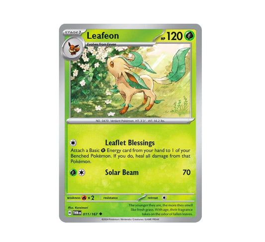 Pokemon: Leafeon 011/167 - SV06: Twilight Masquerade (Non-Holo) NM