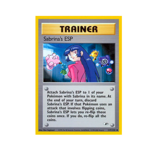 Pokemon: Sabrina’s ESP 117/132 - Gym Heroes Trainer (Non-Holo Uncommon) NM