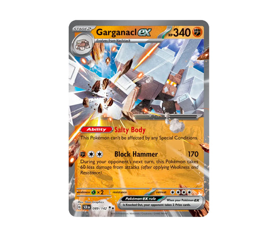 Pokemon: Garganacl ex 089/142 - SV07: Stellar Crown (Double Rare) NM
