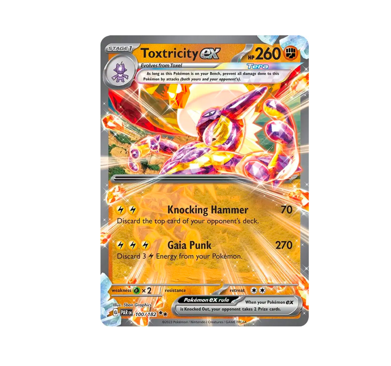 Pokemon: Toxtricity ex 100/182 - SV04: Paradox Rift (Double Rare)