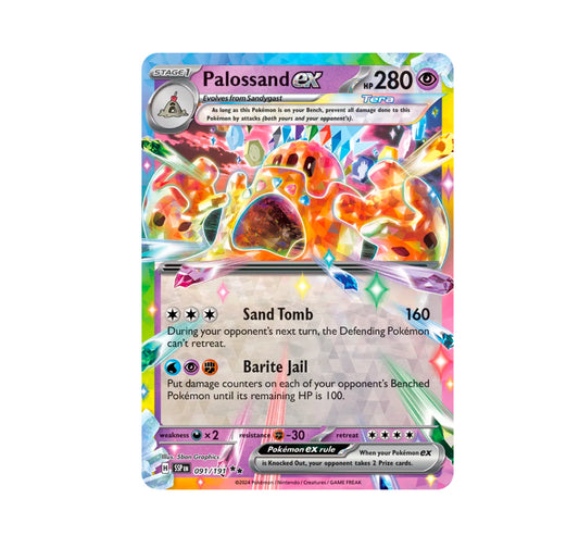 Pokemon: Palossand ex 091/191 - SV08: Surging Sparks (Double Rare) NM