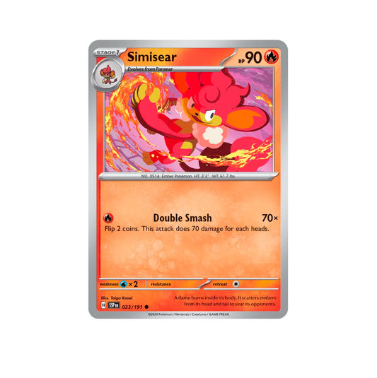 Pokemon: Simisear 023/191 - SV08: Surging Sparks (Non-Holo) NM