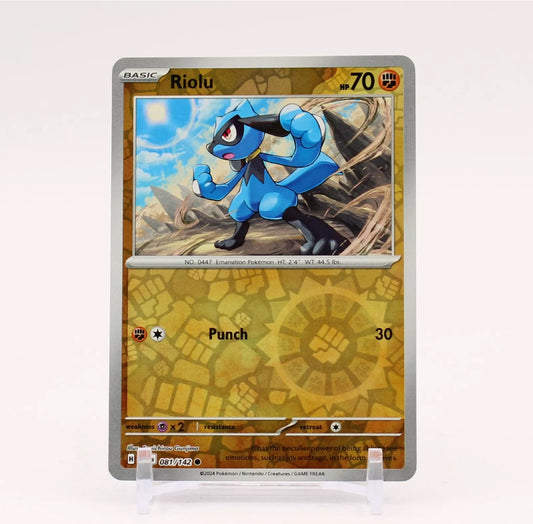 Pokemon: Riolu 081/142 - Stellar Crown (Reverse Holo Common) NM