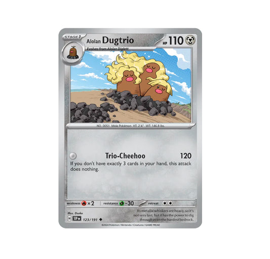 Pokemon: Alolan Dugtrio 123/191 - SV08: Surging Sparks (Non-Holo) NM