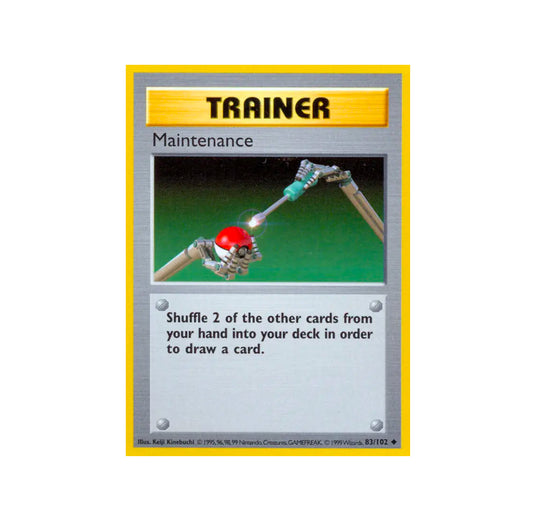 Pokemon: Maintenance 083/102 - Base Set Shadowless Trainer (Non-Holo Uncommon) LP